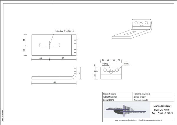 H01 | S70x8 | L150x40 - Afbeelding 2