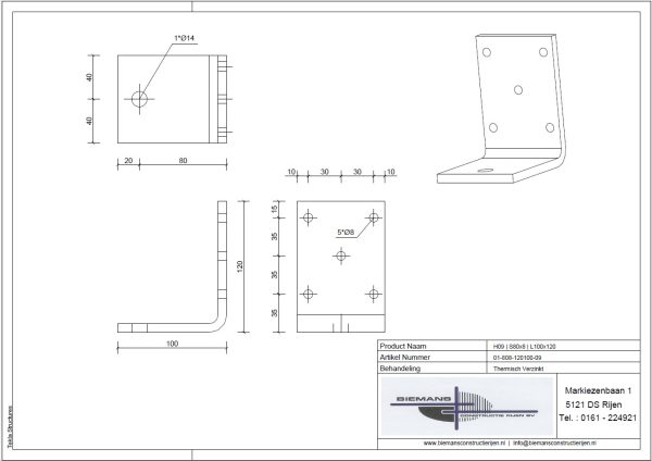 H09 | S80x8 | L100x120 - Afbeelding 2